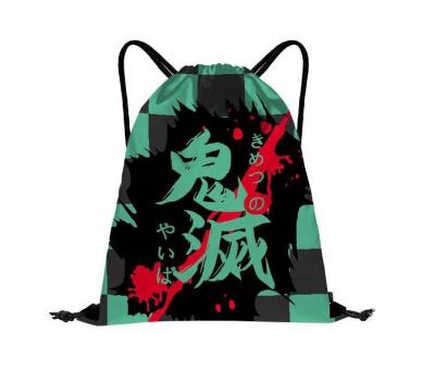 China 100% Eco-Friendly Custom Drawstrings Bag 3D Printing Animal Travel Backpack Pouch Portable Multifunctional Polyester Reusable Pouch Wholesale for sale