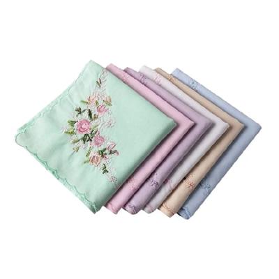 China Jacquard Handkerchief Kids And Baby Hand Embroidery Cotton Handkerchief for sale