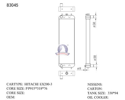 China ALUNIMIUM 83045 20 Years Excavator Radiator Radiator Hitachi Excavator Excavator Radiator Sales Factory For Hitachi for sale