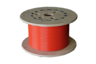 China Orange Vinyl Coated Stainless Wire Rope 302/304 for lifeline , 7x7 Strand Core for sale