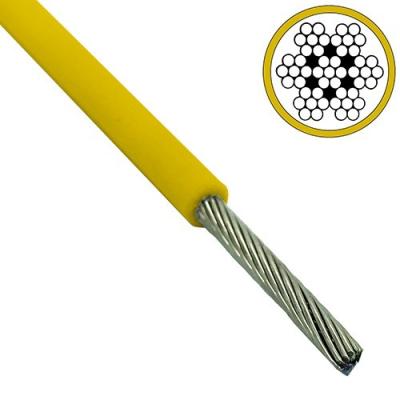 Chine 2.5mm colorés - 3.5mm ont galvanisé le PVC de jaune de la corde 7x7 de fil d'acier enduit à vendre