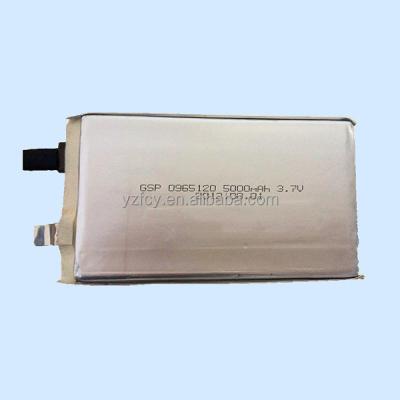 China Polymer-Aluminum Compound Film 3.7V Packing Flat Cell Lithium Polymer Rechargeable Battery 5000mah 0965120 for sale