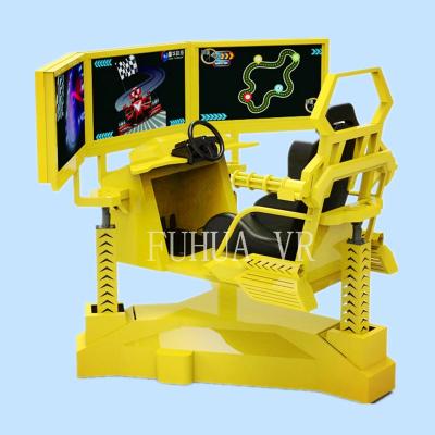 China Virtual Reality 9D VR Racing Car Machine With 3 Led Screen 180*160*180 for sale