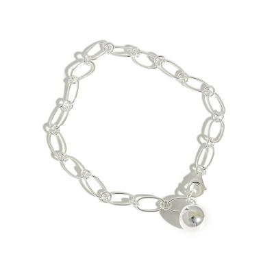 China NewSB19 FASHIONABLE hot sale 925 silver ball chain bracelet women silver charm bracelet for sale