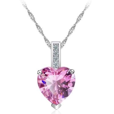 China Current ALLOY Valentine's Jewelry Pave Charm Heart Shaped Necklace N52 for sale