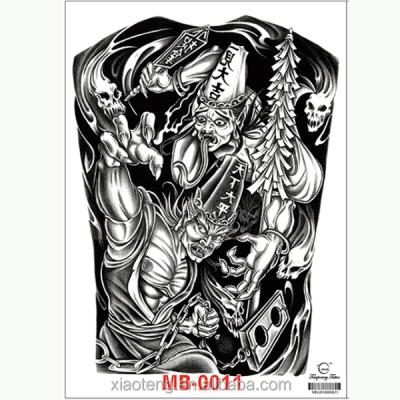 China 34x48CM Large Black Temporary Tattoo Stickers Waterproof Chinese Ghost Buster Tattoo Back for sale