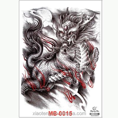 China Dominant Chinese Fire Kylin Temporary Tattoo Designs Large Waterproof Temporary Tattoo Stickers for sale