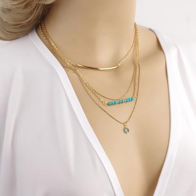 China Luxury ALLOY Acrylic Resin Statement Necklace, Tiny Jewelry, Thin Gold Choker Necklace for sale