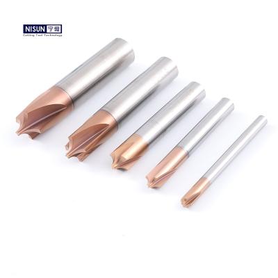 China Dovetail Cutter Carbide 4 Flute Radius End Mill Inner Corner Cnc Cut Cove Box Router Bits Long Round Nose Cutter Long Nose Cutter for sale