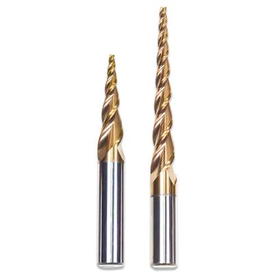 China Dovetail Cutter Ball Nose Tapered End Mills Solid Carbide Cove Box Router Bits Round Nose Long Cut Endmill Aluminum Dlc Wood Cutter for sale