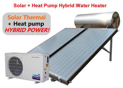 China Black / White Solar Hybrid Water Heater 22 MM Connection Type Easy Installation for sale