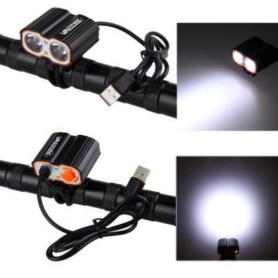 China VASTFIRE Plastic USB Rechargeable LED Bike Light T6 Mountain Bike Night Riding LED Headlight Strobe Light Scooter Accessory for sale