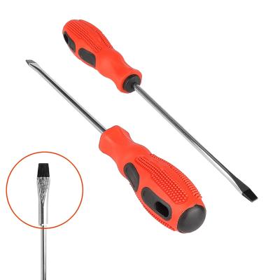 China Steel Red Slotted Screwdriver Hardware Tool Slotted Screwdriver With Red Handle And Magnetic Screwdriver Scooter Bike Tool for sale