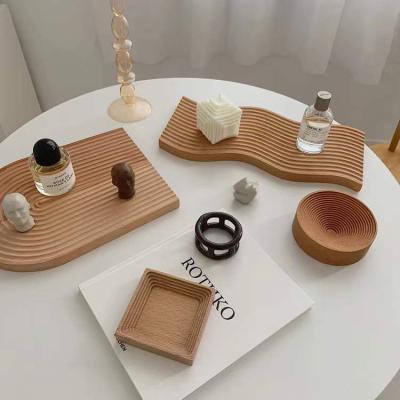 China Europe Hot Selling Crafts Nordic Home Decoration Crystal Wood Tray Tray For Decoration Popular Pieces Romance for sale