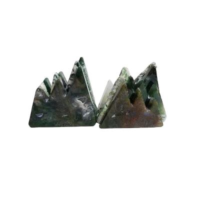 China China Moss Agate Hand Carved Mountain People Opens Mountain Water Grass Agate Crystal Carving Crystal for sale