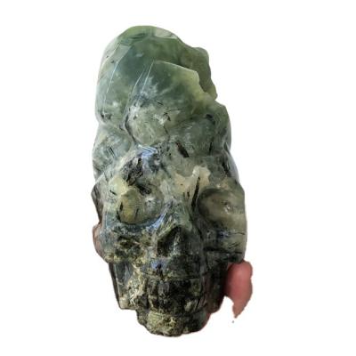 China New China Fast Delivery Skulls Gemstone Prehnite Crystal Skulls for sale