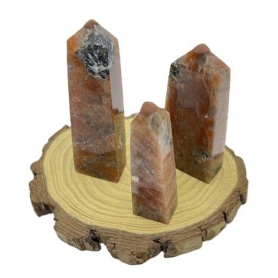 China China High Quality Quartz Crafts Wholesale Bulk Colored Sun Art Style Carved Crystal Column Stone For Souvenir Gift Decoration for sale