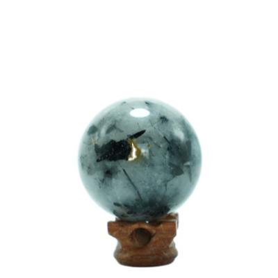 China Europe Crystal Spheres Black Natural Tourmaline Crystal Ball for Feng Shui Decoration for sale