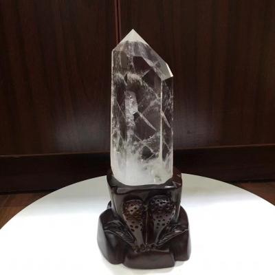 China Europe donghai natural white crystal column for Feng Shui. for sale