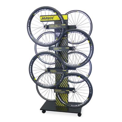 China Customized Single Sided Motorcycle Tire Display Rack Car Tire And Show Metal Wheel Tire Display Stand for sale