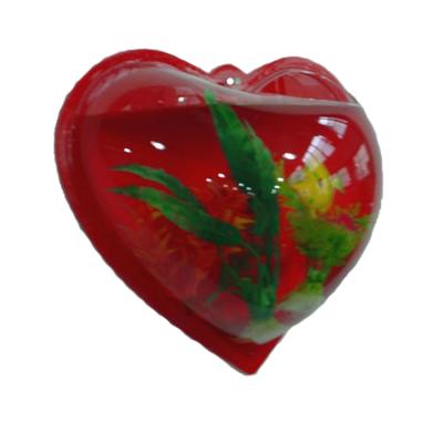 China Heart Shaped Small Fish Tank Wall Mounted Household Acrylic Stocked Aquarium for sale