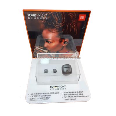 China Custom Acrylic Wireless Sports Earbuds Display Holder Headphone Headphon Counter For Earbuds Holder Sound for sale