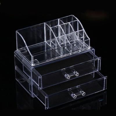 China Acrylic Jewelry Desktop Transparent Dustproof Cosmetic Storage Box Drawer Display Stand Lipstick Box for sale