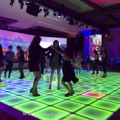 China Bars and Nightclubs LED Stain Floor Tiles for Birthday Party Wedding Entertainment Disco Stage Dance Floor White for sale