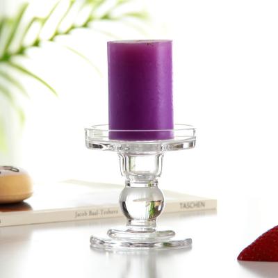 China Daily life home style nordic glass candlestick colorful frosted candle holder for wedding restaurant for sale