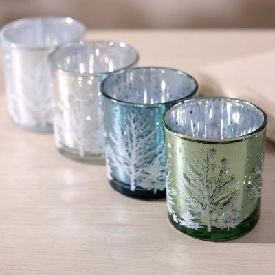 China Home Decoration Plated Empty Glass Box Candle Holders For Weddings for sale