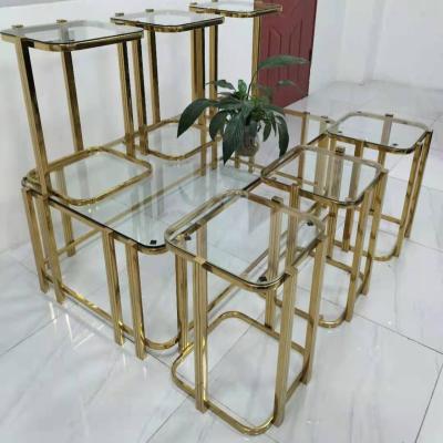 China (Other) adjustable modern luxury low mirrored wedding banquet decoration coffee table for sale