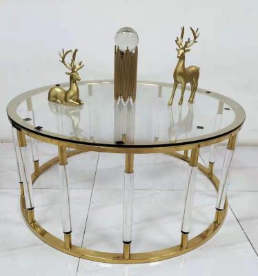 China (Other) round decoration adjustable luxury hot sale black glass top wedding coffee table for sale