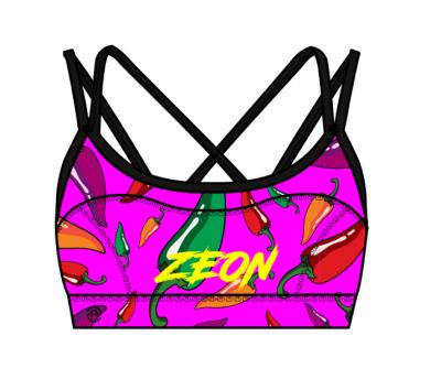 China High Quality Printed Antibacterial Custom Fashion Women Sports Yoga Bra for sale