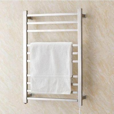 China Electric Heater Towel Warmer Wall Mount Plug-in / Wired Towel Rack Heated Brush Finish for sale