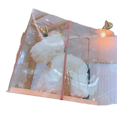 China C2KCCB Logo Item Plastic Clear Box Recyclable White Plastic Disposable Clear Transparent Custom Cake Box For Toys for sale