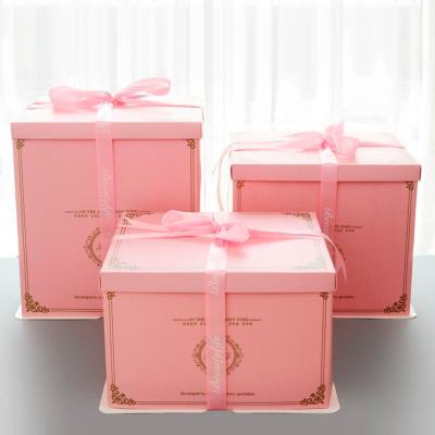 China New Cake Box Disposable Plastic Custom Cake Box Packaging Custom Size KCCB Recycled Materials Large Square PET Gift Translucent Cake Box for sale