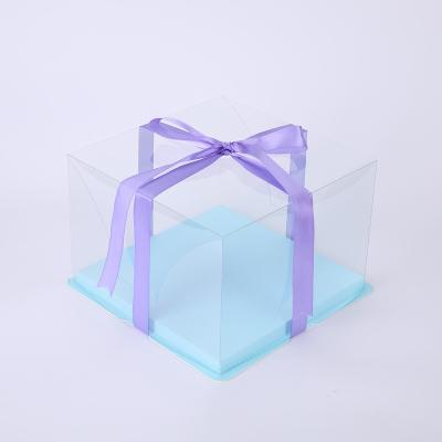 China KCCB NEW KCCB custom box festival clear Custombirthday PET cake box disposable transparent plastic decorative birthday cake box for sale