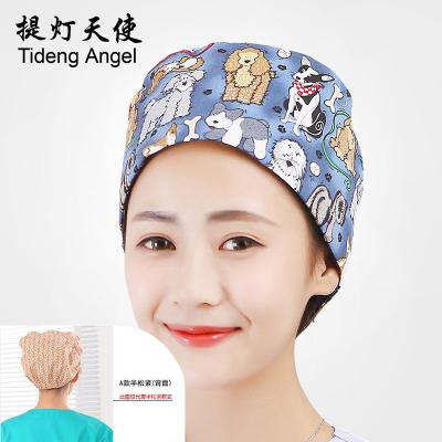 China Hospital Customized Head Unisex Cotton Pure Blue Surgical Head Covering Printing Te koop