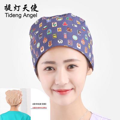 中国 Pure Blue Medical Cotton Printing Nurse Surgical Head Cover Customized by Head Hospital 販売のため