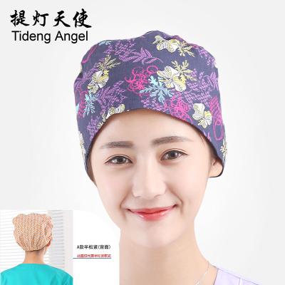 Chine Hospital Customized Headgear Medical Pure Cotton Print Nurse Pure Blue Surgical Headgear à vendre