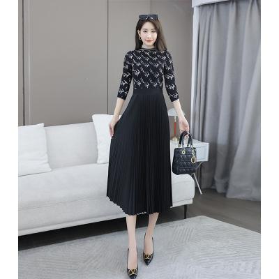 China QUICK DRY Miyake Pleated Set Spot Stock 2023 New High Quality Pattern Pleated Long Sleeve Shirt And Pleated Skirt Woman 2 Piece Set for sale