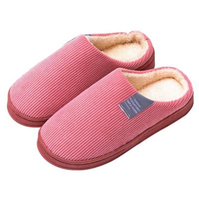 China Cushioning Logo Double Layer Fur Winter Warm Up Fuzzy Slippers Custom Unisex Bedroom Indoor Slippers for sale