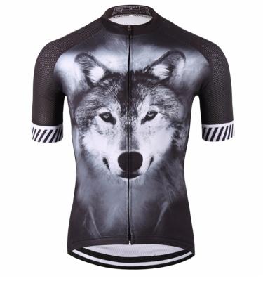 China 2021 Cycling Jersey Set Wolf Sport Shirts Antibacterial Italian Cycling Black Wolf Unisex Cycling Jersey Bike for sale