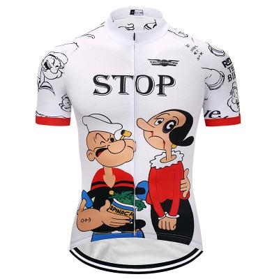 China Antibacterial active funny men's short sleeve cycling tank top set cartoon bike wear clothes custom cycling tank tops for youth for sale