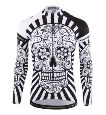 China 2019 Full Sleeve Team Ropa De Ciclismo Long Bike Wear Cycling Shirt Autumn Pro Long Sleeve Cycling Tank Top Mens Anti-UV Retro Skull Tank Top for sale