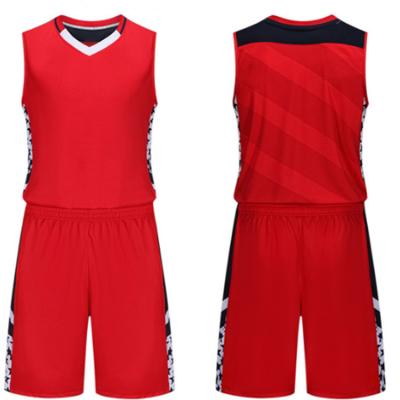 China Factory Sublimation Custom Best Men's Basketball Tank Top Design Color Red Quick Dry Antibacterial Latest for sale