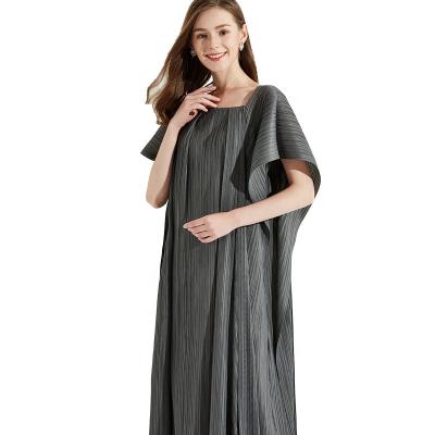 China High quality anti-static women's clothing plus size shoulder pleated temperament loose dress for woman summer 2020 dresses for sale