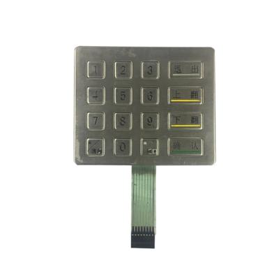 China Durable Custom Stainless Steel Numeric Keypad 4x4 Metal Keypad for sale