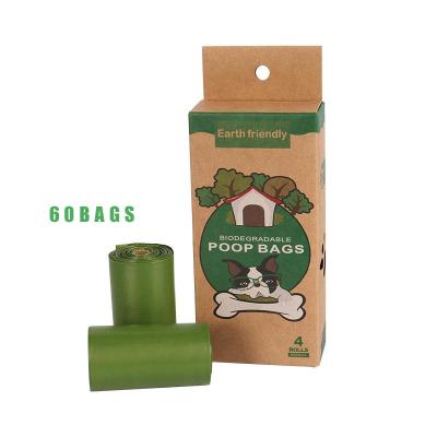 China LOGO Biodegradable Compostable Pet Waste Bag 4 Rolls Dog Waste Poop Custom Plastic Bags for sale