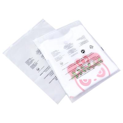 China Recyclable Warning Words T-shirt Bags Custom Printing Plastic Clothes Frosted Biodegradable Zipper Lock Self Sealing Bag for sale